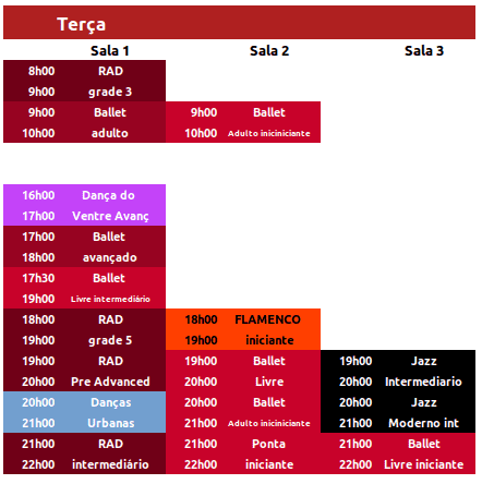 Tabela de preços 2023 para aulas de dança da Emy32